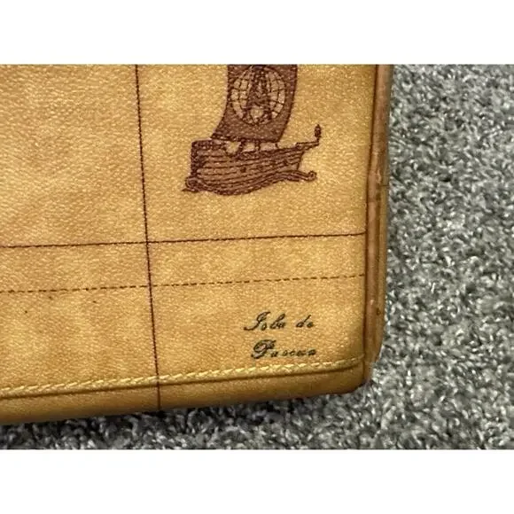 ALVIERO MARTINI CLASSE WORLD MAP BROWN BOSTON BAG - Picture 12 of 14